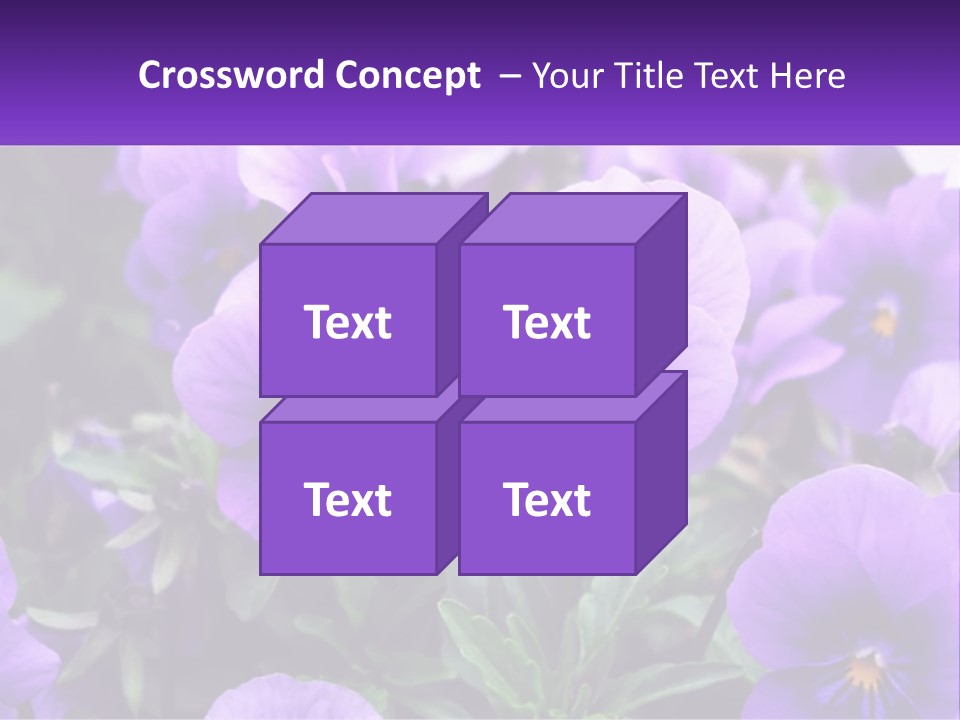 A Bunch Of Purple Flowers With A Purple Banner PowerPoint Template