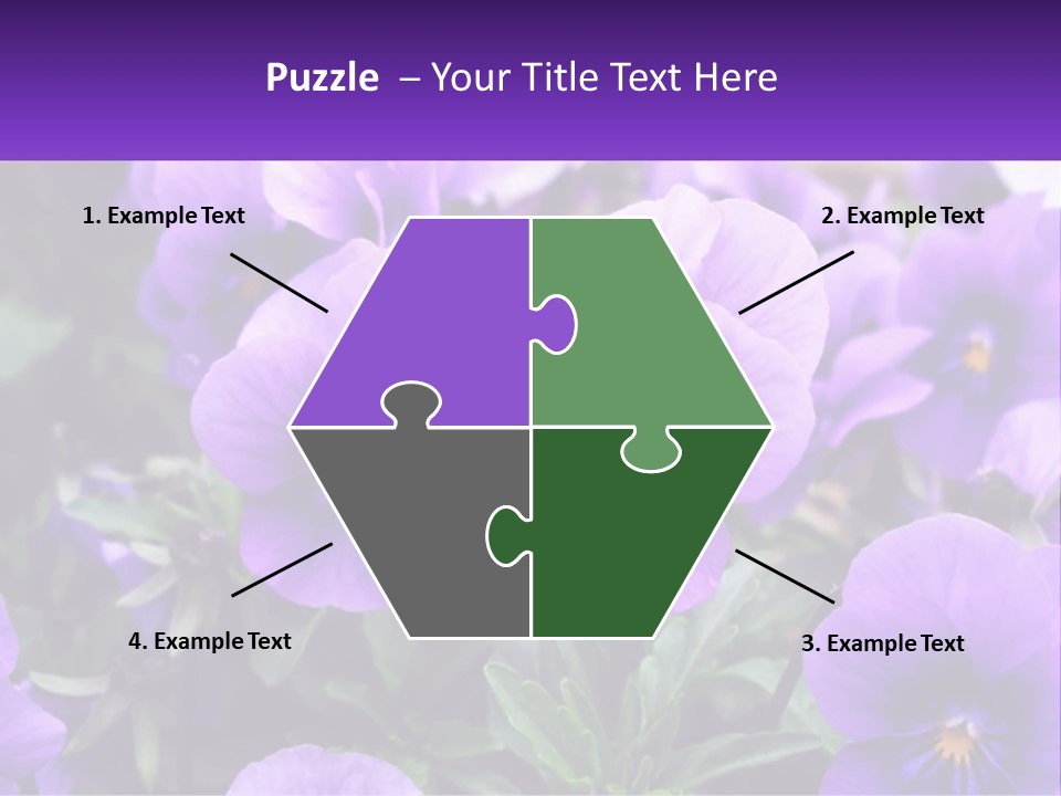 A Bunch Of Purple Flowers With A Purple Banner PowerPoint Template