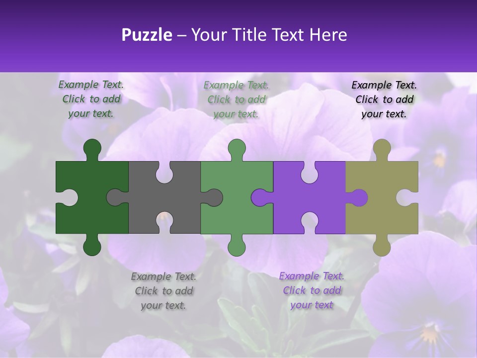 A Bunch Of Purple Flowers With A Purple Banner PowerPoint Template