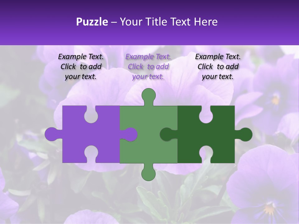 A Bunch Of Purple Flowers With A Purple Banner PowerPoint Template
