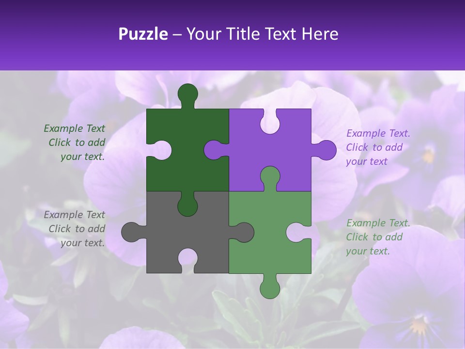 A Bunch Of Purple Flowers With A Purple Banner PowerPoint Template