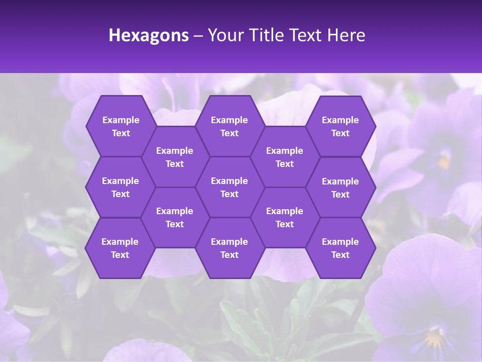 A Bunch Of Purple Flowers With A Purple Banner PowerPoint Template