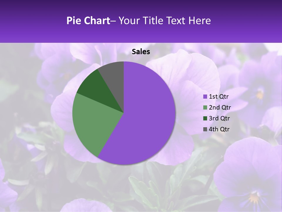 A Bunch Of Purple Flowers With A Purple Banner PowerPoint Template
