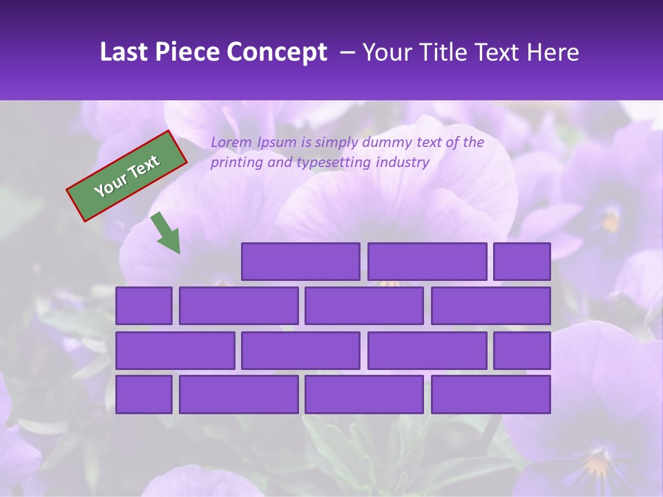 A Bunch Of Purple Flowers With A Purple Banner PowerPoint Template