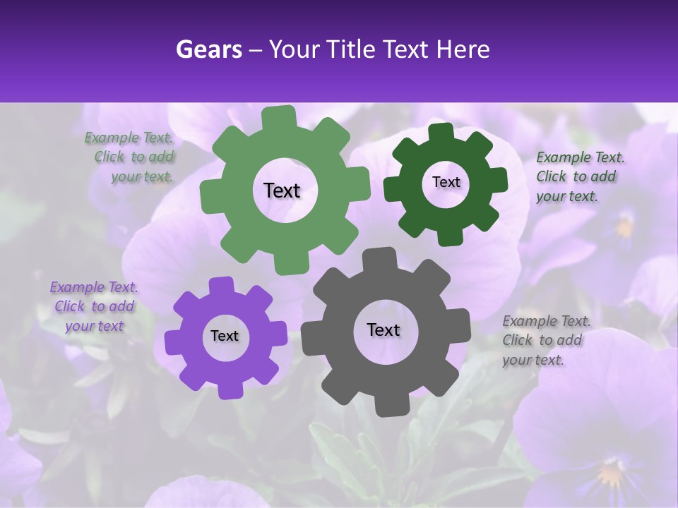 A Bunch Of Purple Flowers With A Purple Banner PowerPoint Template