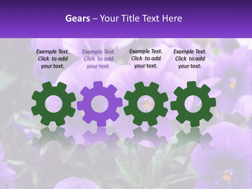 A Bunch Of Purple Flowers With A Purple Banner PowerPoint Template