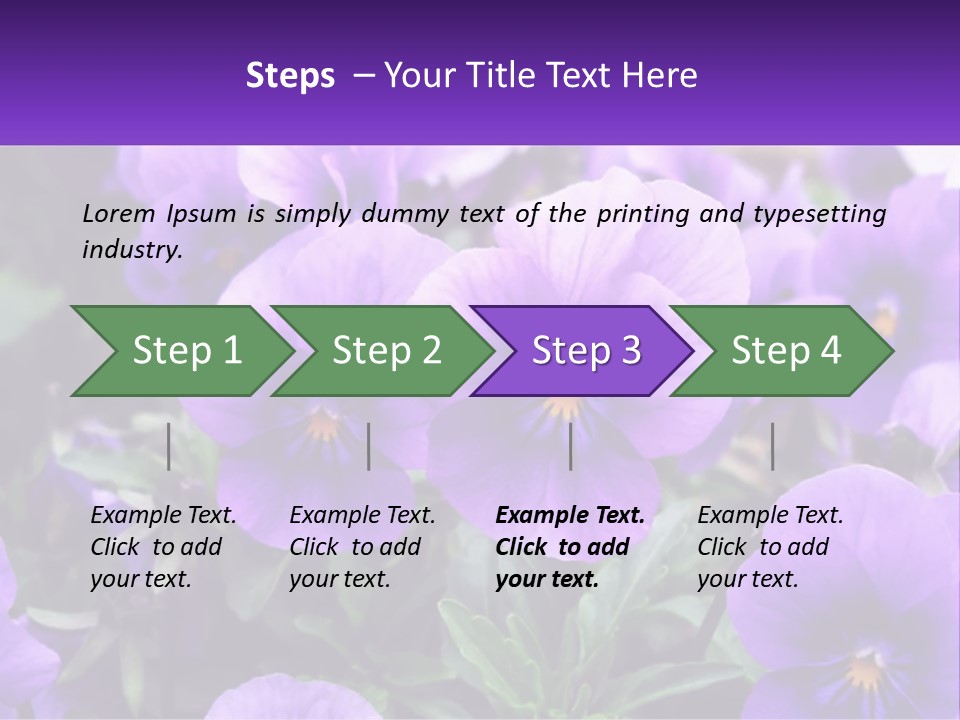 A Bunch Of Purple Flowers With A Purple Banner PowerPoint Template