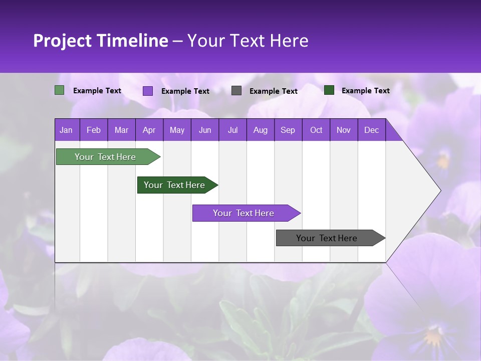 A Bunch Of Purple Flowers With A Purple Banner PowerPoint Template