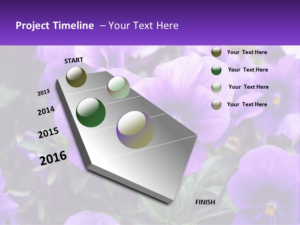 A Bunch Of Purple Flowers With A Purple Banner PowerPoint Template