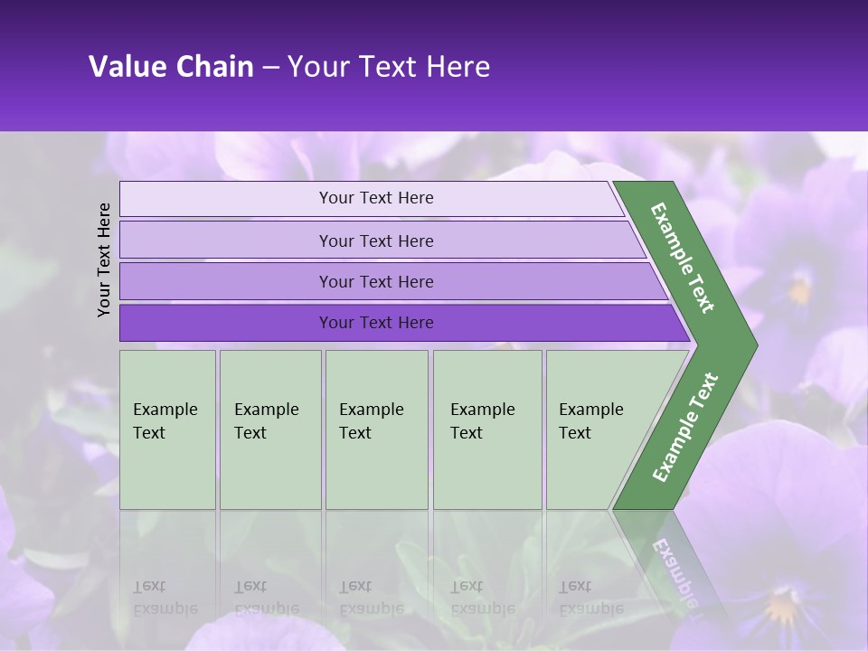 A Bunch Of Purple Flowers With A Purple Banner PowerPoint Template