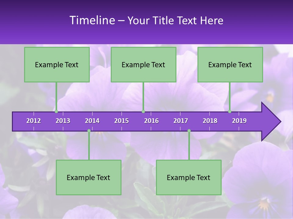 A Bunch Of Purple Flowers With A Purple Banner PowerPoint Template