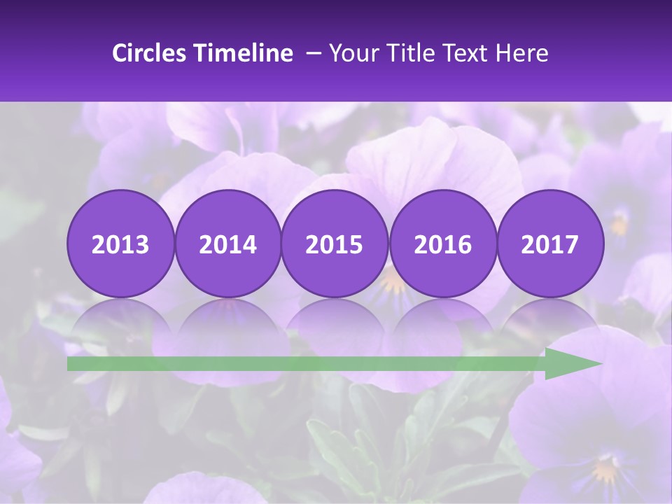 A Bunch Of Purple Flowers With A Purple Banner PowerPoint Template