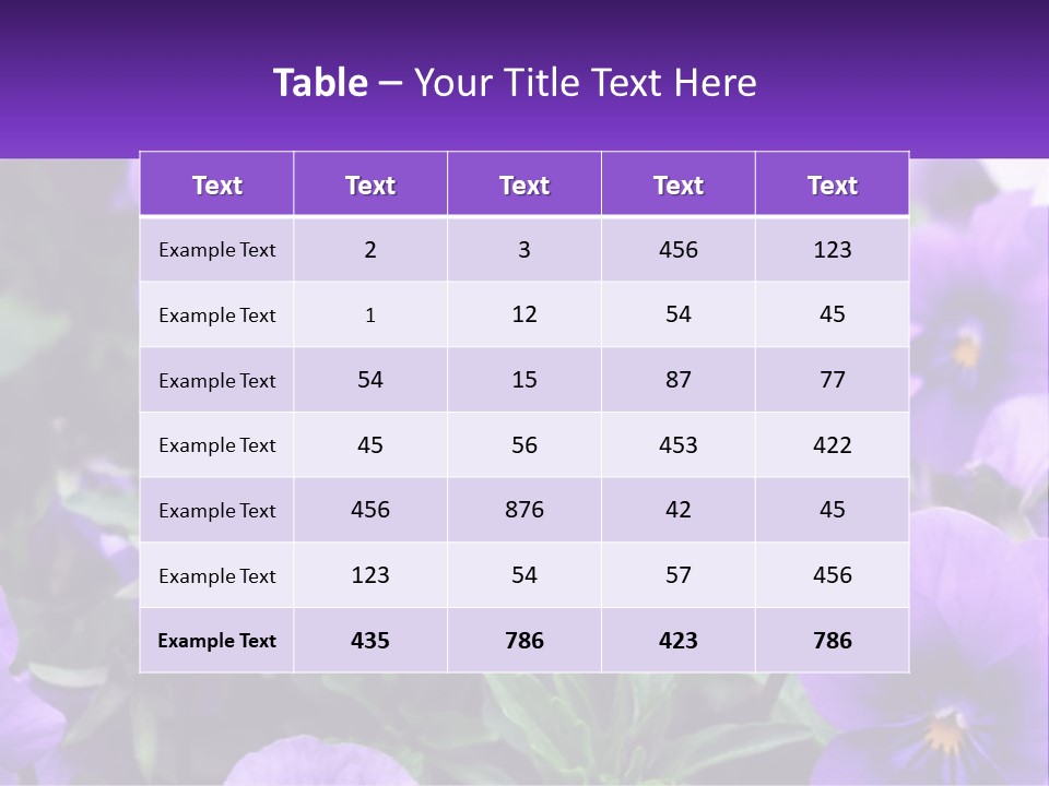 A Bunch Of Purple Flowers With A Purple Banner PowerPoint Template