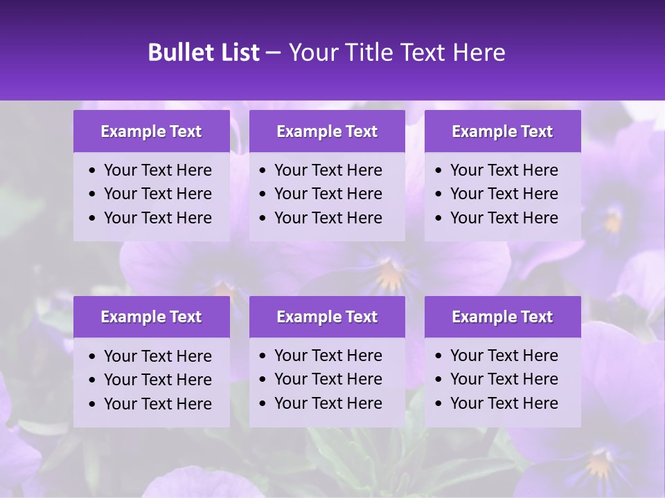 A Bunch Of Purple Flowers With A Purple Banner PowerPoint Template