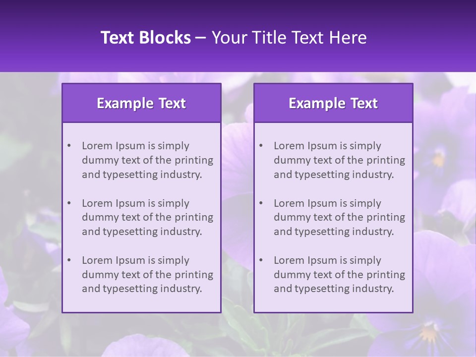 A Bunch Of Purple Flowers With A Purple Banner PowerPoint Template