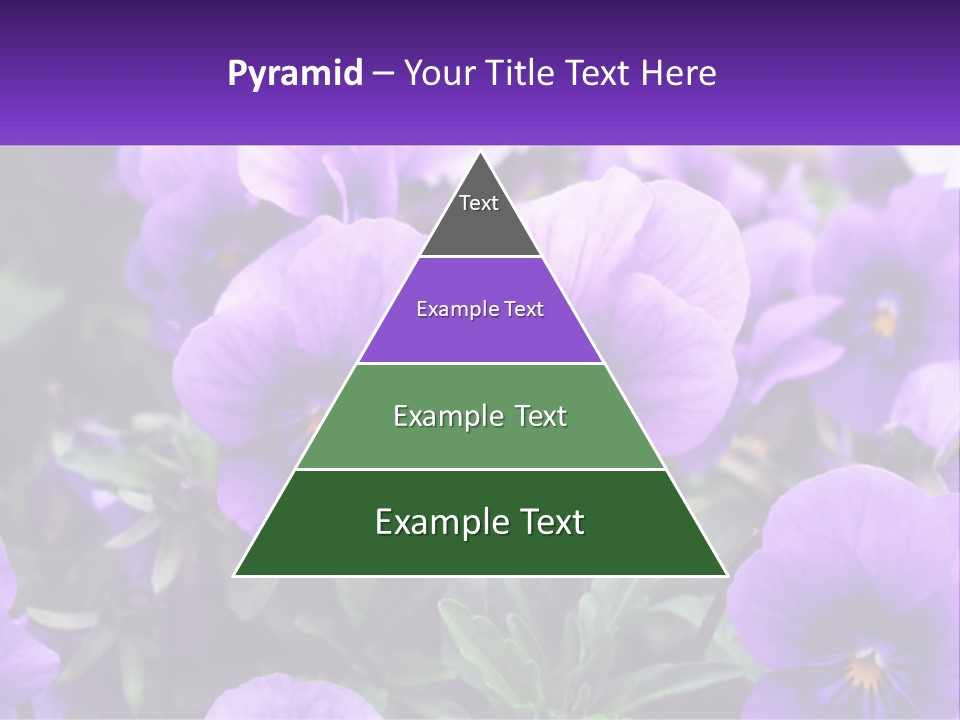 A Bunch Of Purple Flowers With A Purple Banner PowerPoint Template