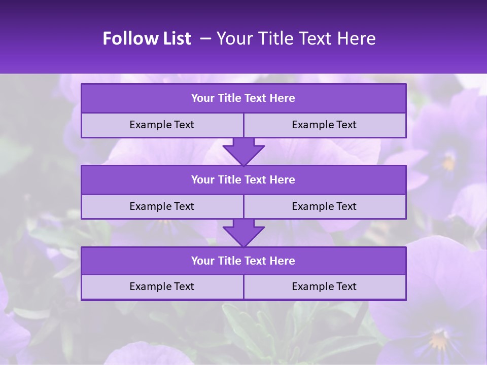 A Bunch Of Purple Flowers With A Purple Banner PowerPoint Template