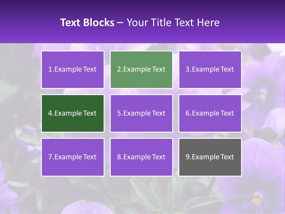 A Bunch Of Purple Flowers With A Purple Banner PowerPoint Template