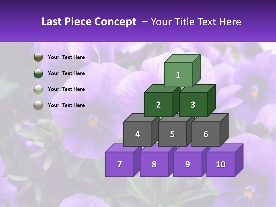 A Bunch Of Purple Flowers With A Purple Banner PowerPoint Template