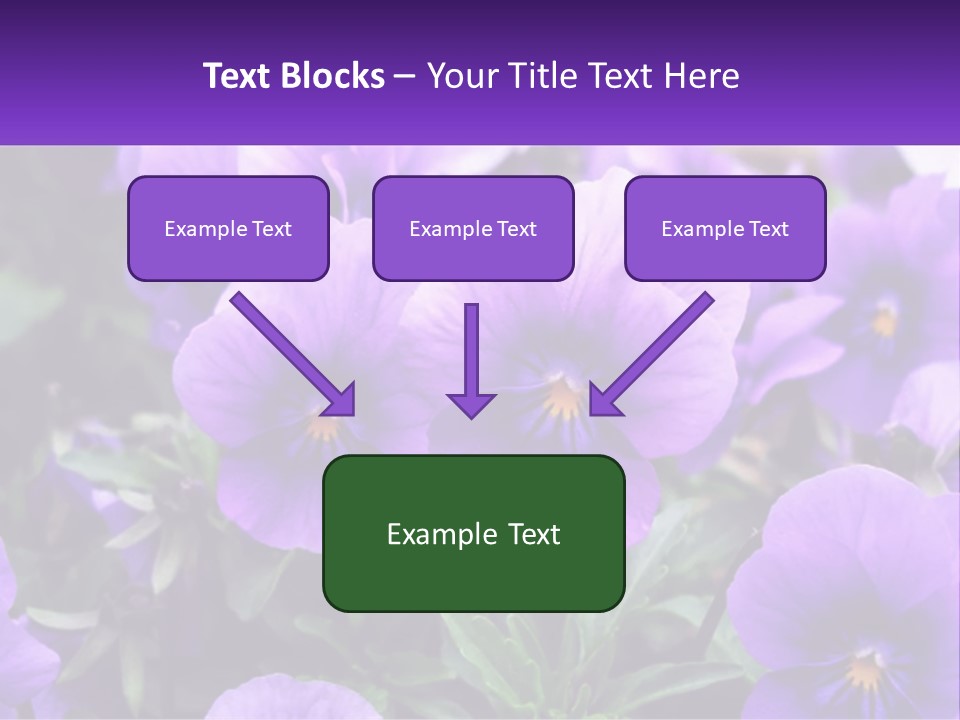 A Bunch Of Purple Flowers With A Purple Banner PowerPoint Template