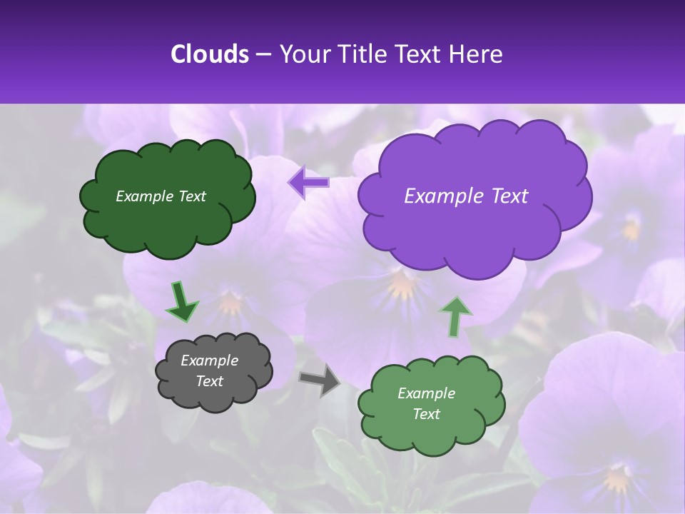 A Bunch Of Purple Flowers With A Purple Banner PowerPoint Template
