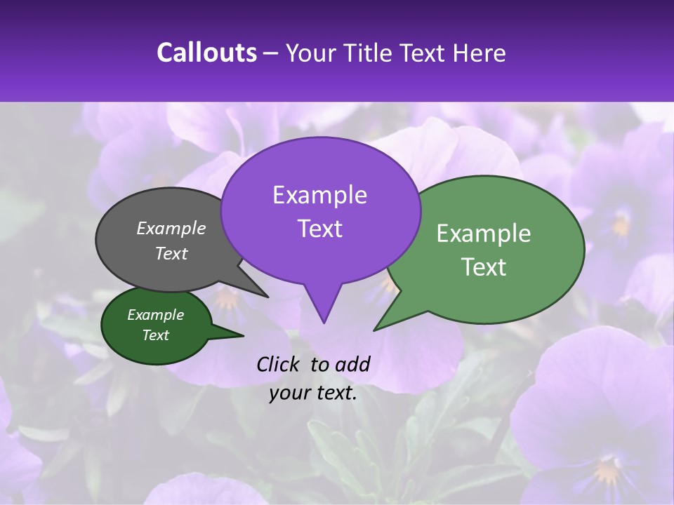 A Bunch Of Purple Flowers With A Purple Banner PowerPoint Template