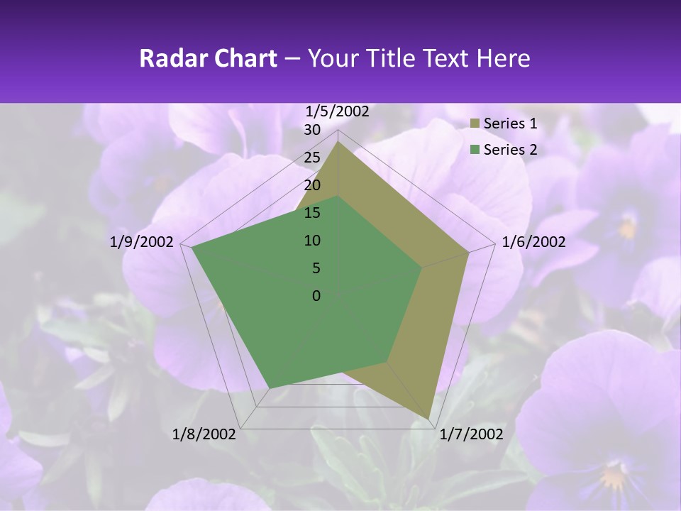 A Bunch Of Purple Flowers With A Purple Banner PowerPoint Template