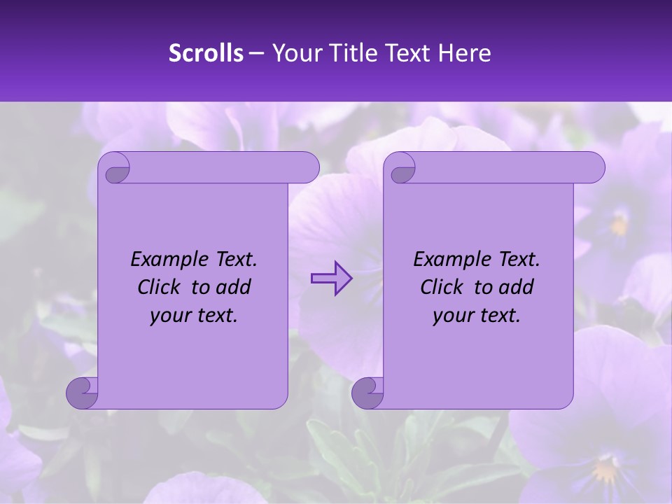 A Bunch Of Purple Flowers With A Purple Banner PowerPoint Template