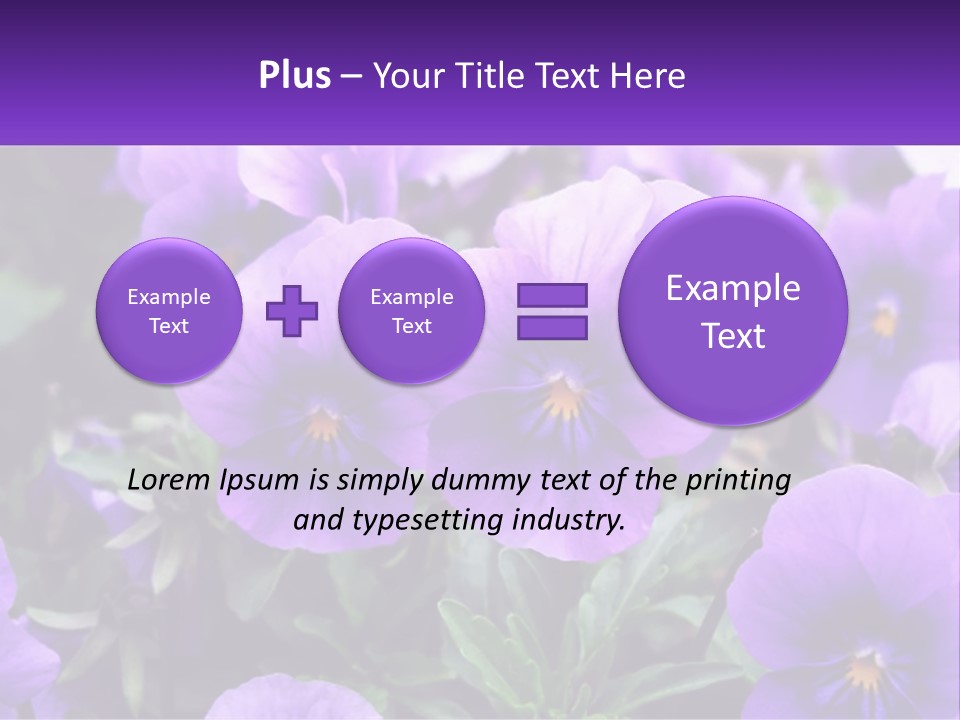 A Bunch Of Purple Flowers With A Purple Banner PowerPoint Template