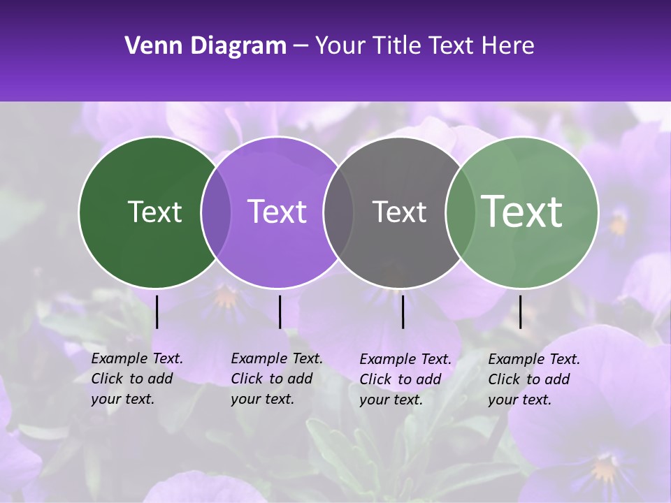 A Bunch Of Purple Flowers With A Purple Banner PowerPoint Template