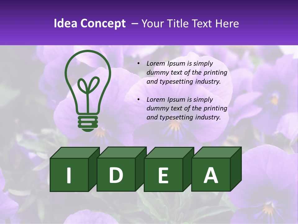 A Bunch Of Purple Flowers With A Purple Banner PowerPoint Template