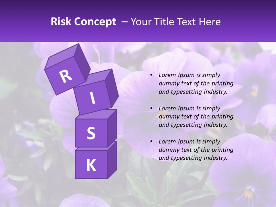 A Bunch Of Purple Flowers With A Purple Banner PowerPoint Template