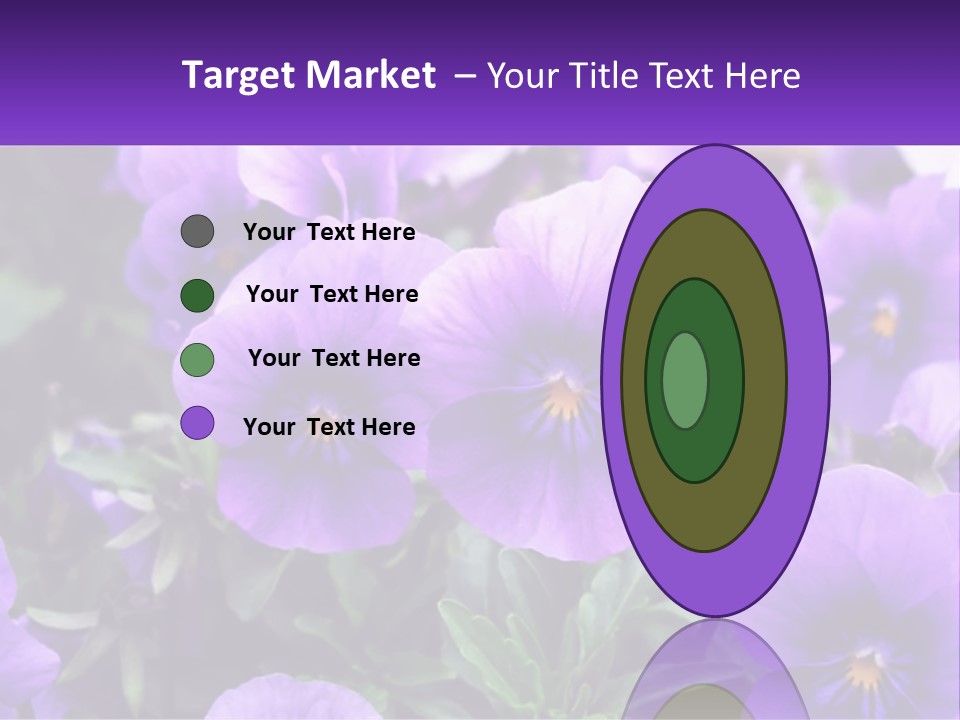 A Bunch Of Purple Flowers With A Purple Banner PowerPoint Template