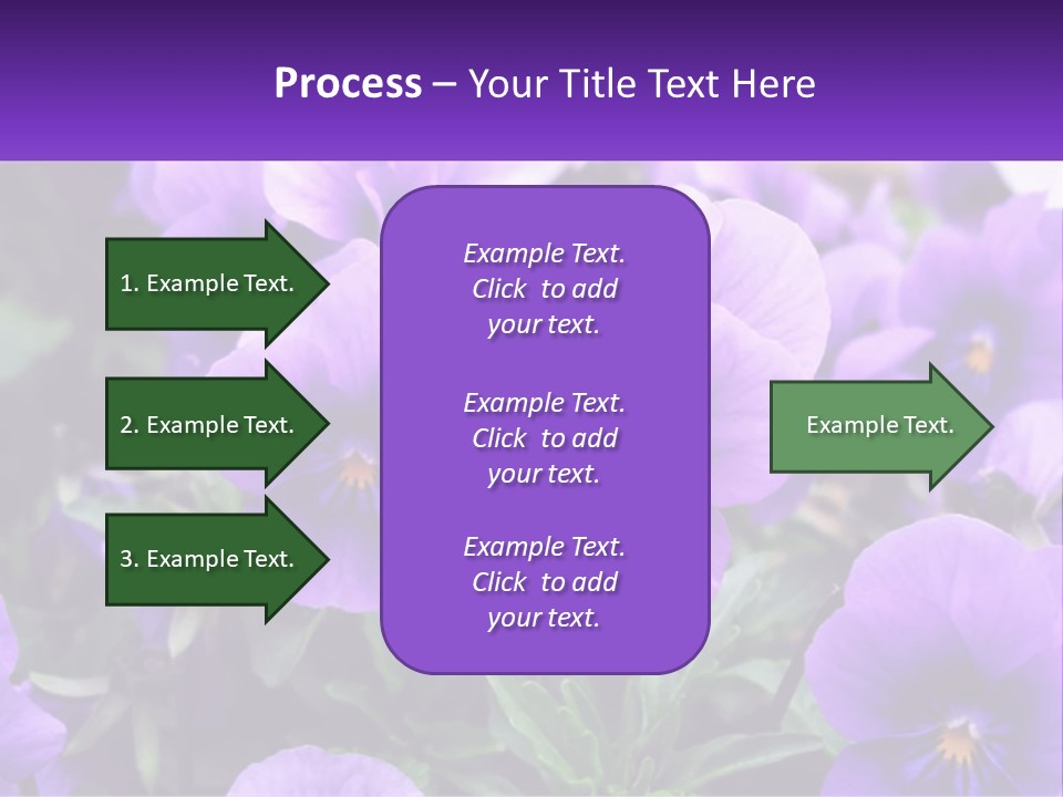 A Bunch Of Purple Flowers With A Purple Banner PowerPoint Template