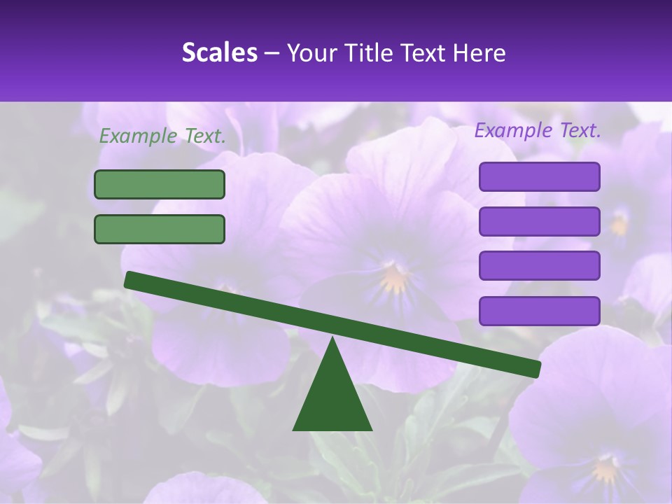 A Bunch Of Purple Flowers With A Purple Banner PowerPoint Template