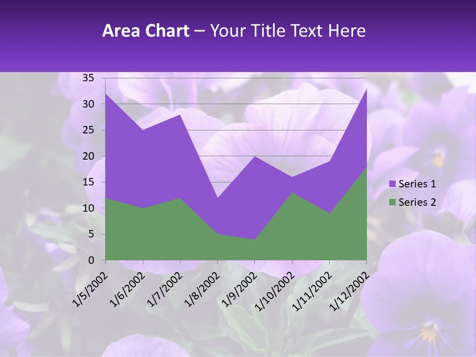A Bunch Of Purple Flowers With A Purple Banner PowerPoint Template