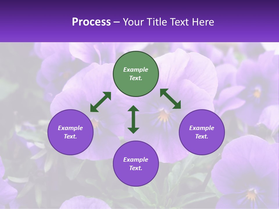 A Bunch Of Purple Flowers With A Purple Banner PowerPoint Template
