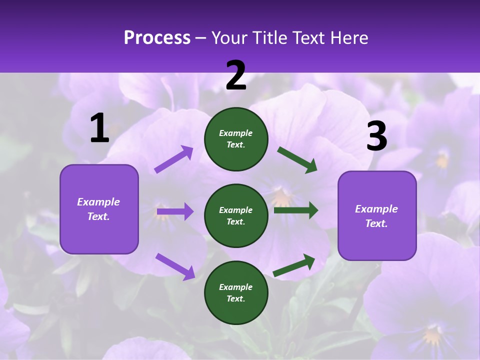 A Bunch Of Purple Flowers With A Purple Banner PowerPoint Template