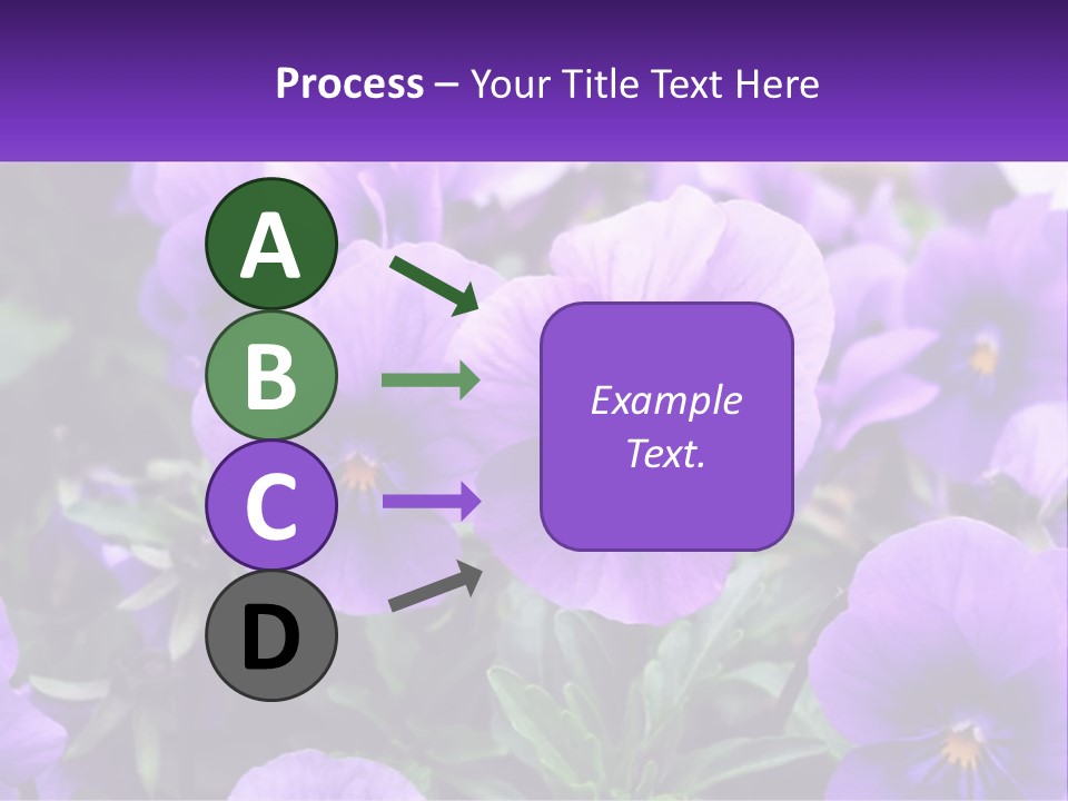 A Bunch Of Purple Flowers With A Purple Banner PowerPoint Template