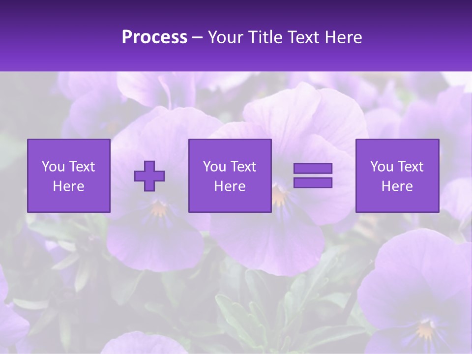 A Bunch Of Purple Flowers With A Purple Banner PowerPoint Template
