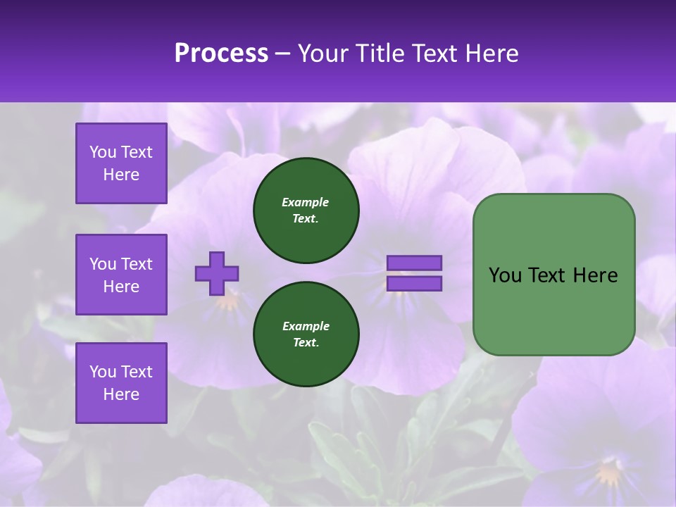 A Bunch Of Purple Flowers With A Purple Banner PowerPoint Template
