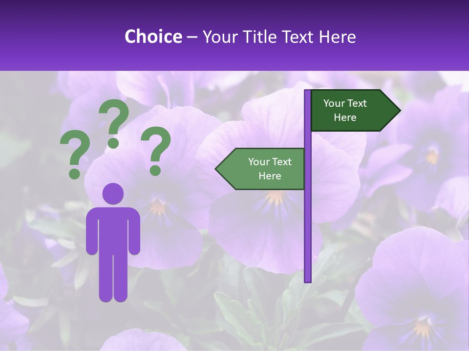 A Bunch Of Purple Flowers With A Purple Banner PowerPoint Template