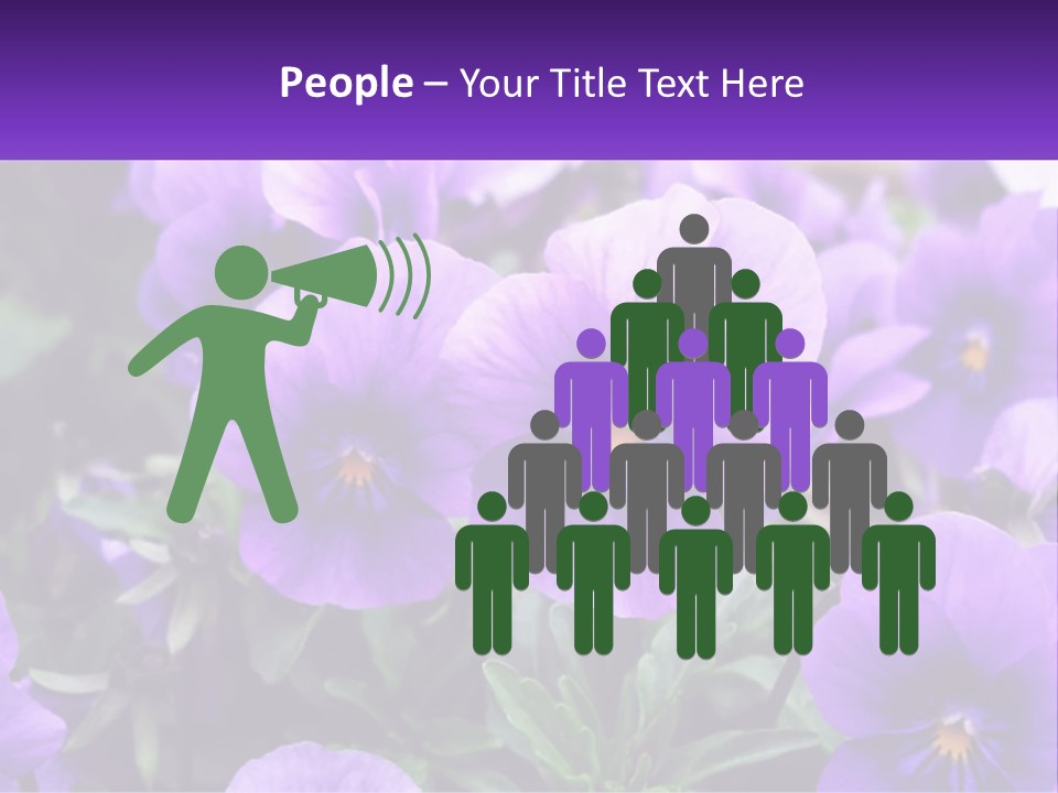 A Bunch Of Purple Flowers With A Purple Banner PowerPoint Template