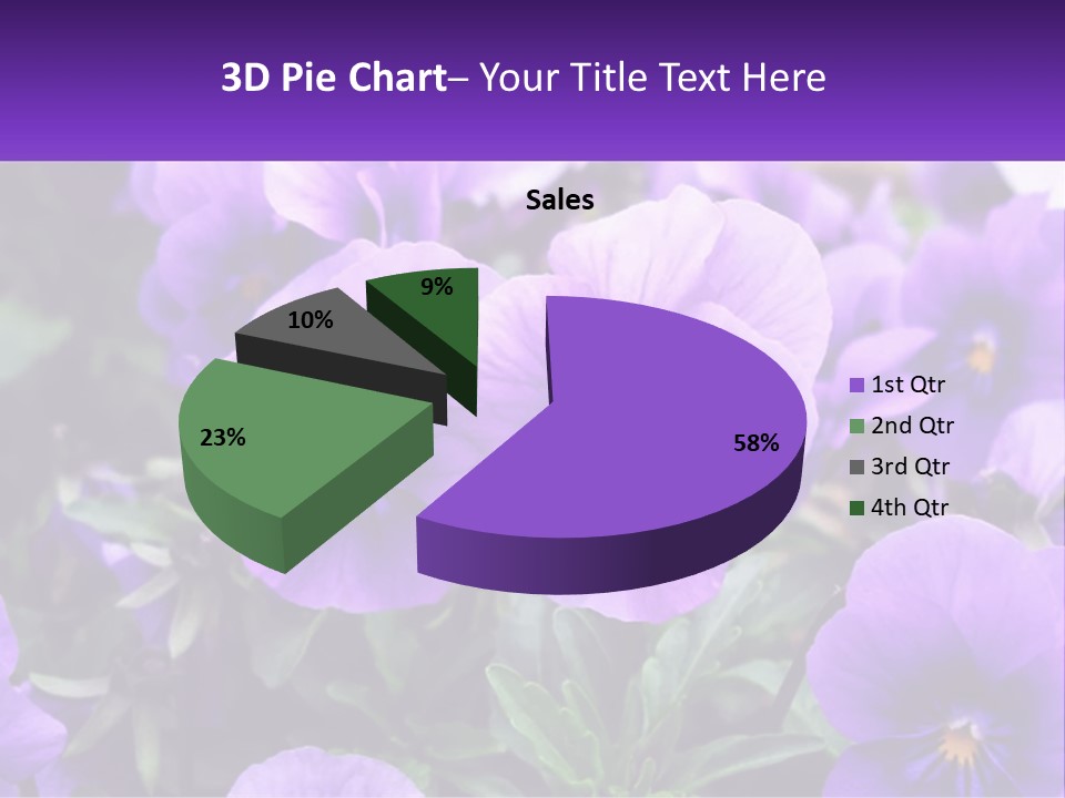 A Bunch Of Purple Flowers With A Purple Banner PowerPoint Template