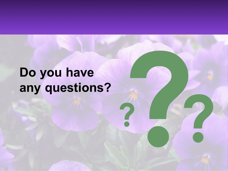 A Bunch Of Purple Flowers With A Purple Banner PowerPoint Template
