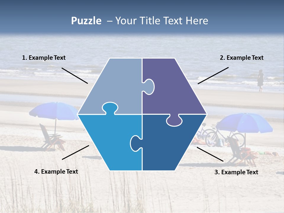 A Group Of Lawn Chairs And Umbrellas On A Beach PowerPoint Template