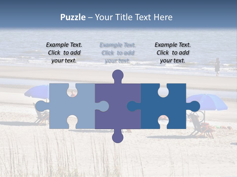 A Group Of Lawn Chairs And Umbrellas On A Beach PowerPoint Template