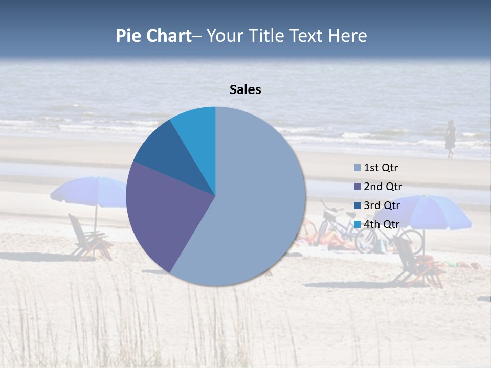 A Group Of Lawn Chairs And Umbrellas On A Beach PowerPoint Template