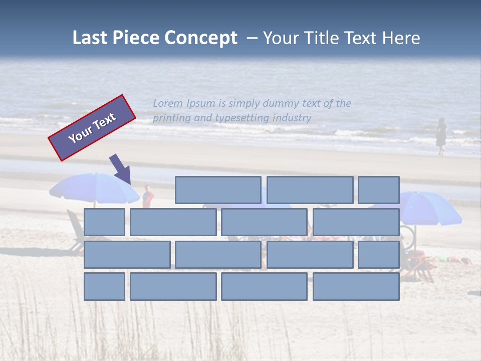 A Group Of Lawn Chairs And Umbrellas On A Beach PowerPoint Template