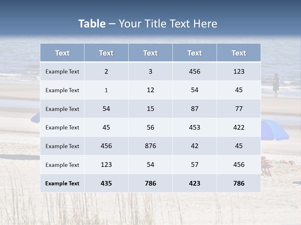 A Group Of Lawn Chairs And Umbrellas On A Beach PowerPoint Template